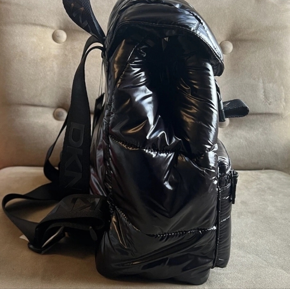 DKNY Black Puffer Signature Backpack - Picture 6 of 6